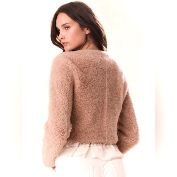 NWT LoveShackFancy Lully Faux Shearling Jacket in Honey. Size XXL. - Picture 13 of 16